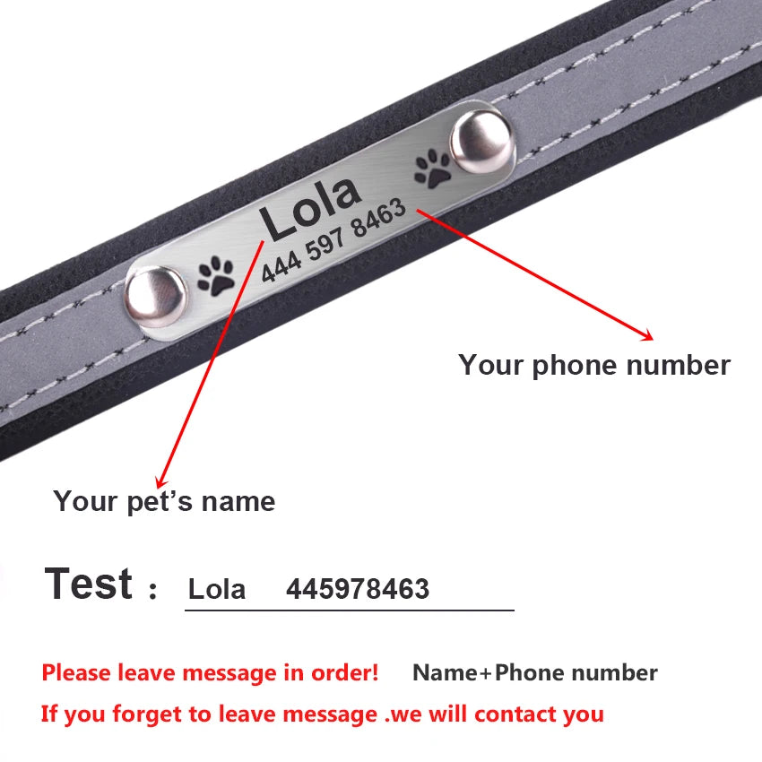 Personalized Dog Collar ID Custom Tag Engraved