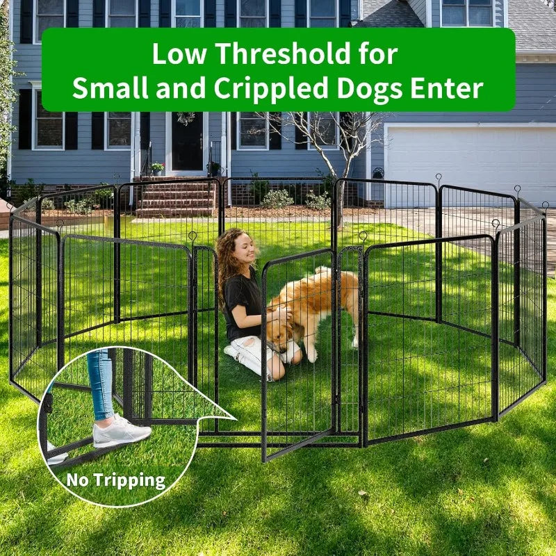 Dog Playpen Outdoor Extra Wide 12 Panels Heavy Duty Dog Fence 40" Height