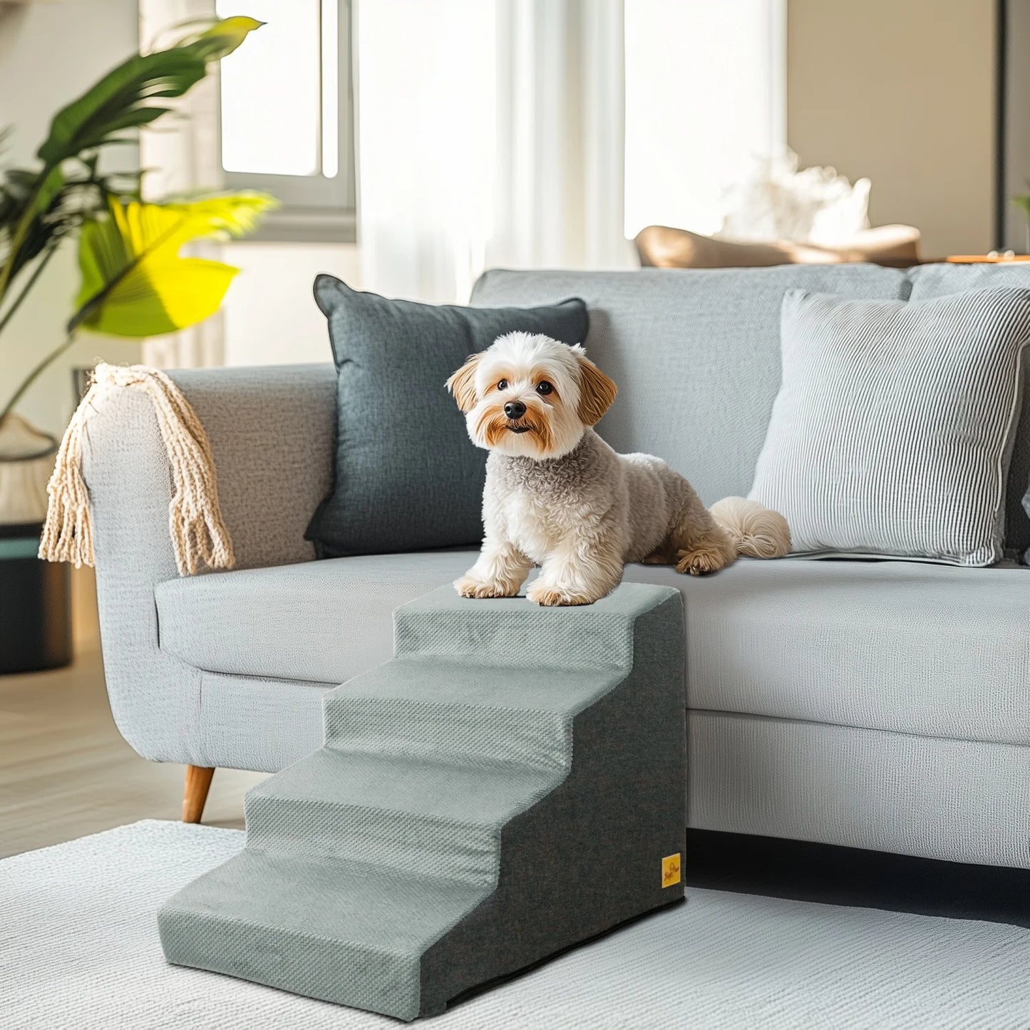 3/4 Steps High Density Foam Dog Stairs Ramp Bed Ladder