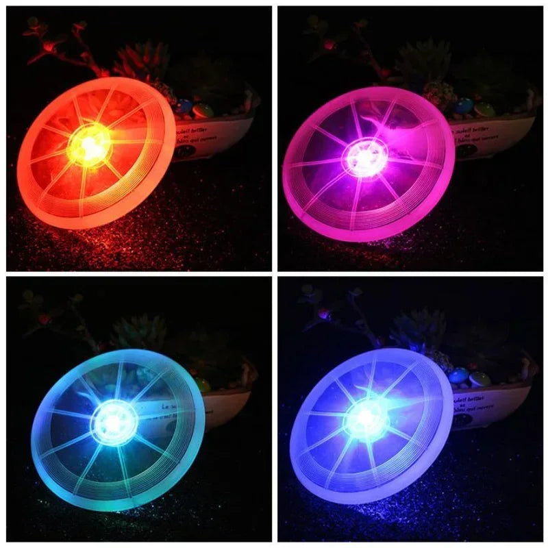 LED luminous flying disk dog chew toys