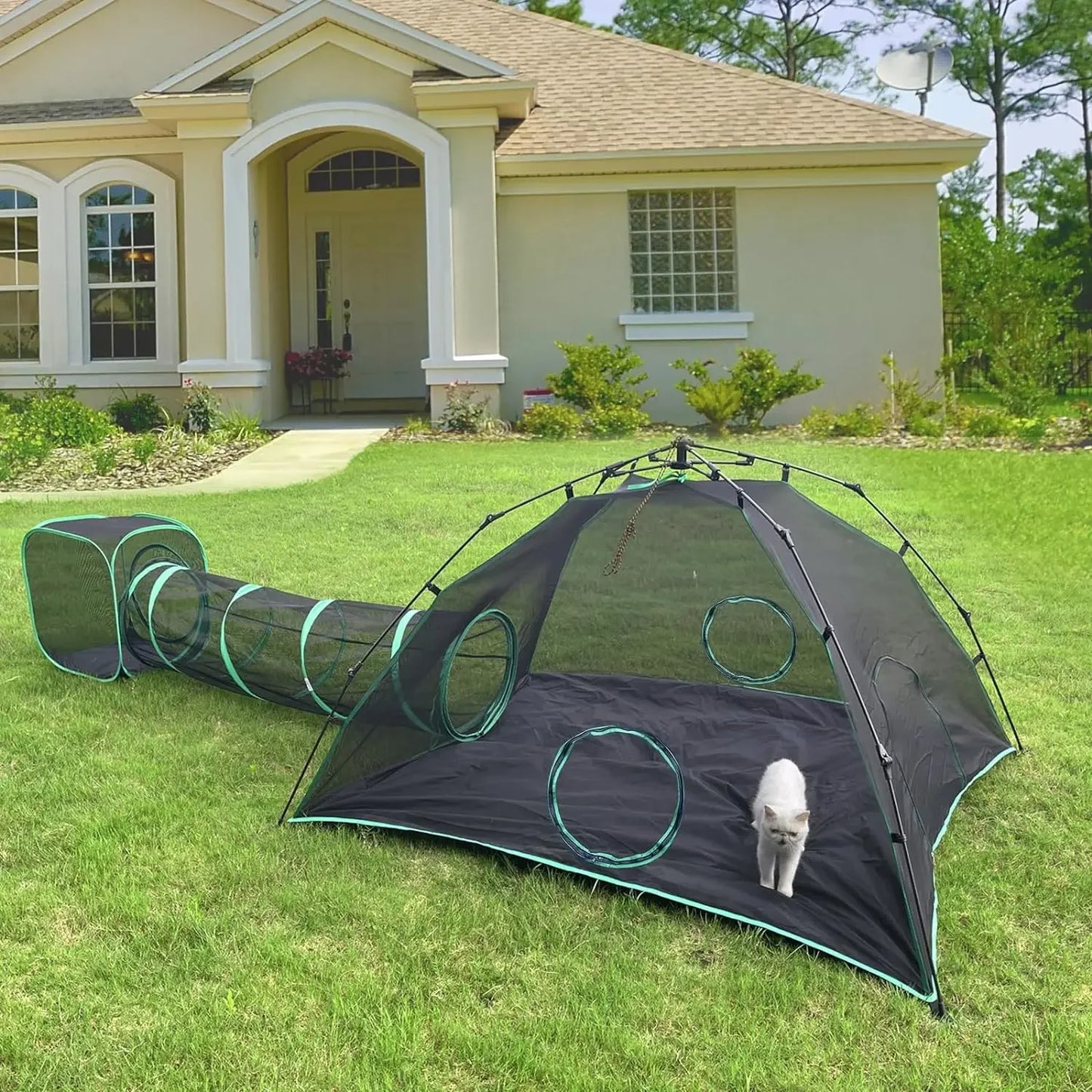 6-in-1 Outdoor Cat Play Tunnels - With 3 Tents and 3 Tunnels