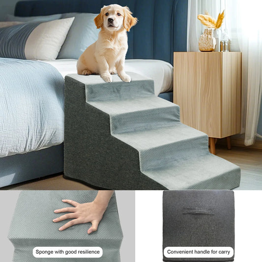 3/4 Steps High Density Foam Dog Stairs Ramp Bed Ladder