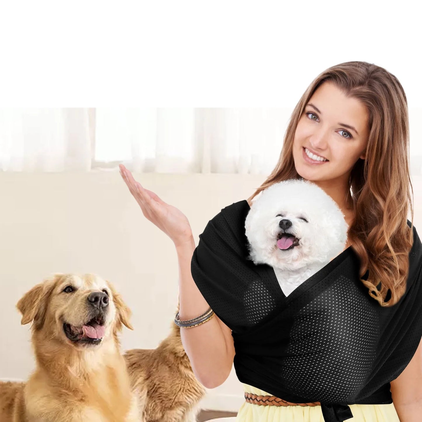 Front Facing Dog or Cat Sling Double Shoulder Strap Design