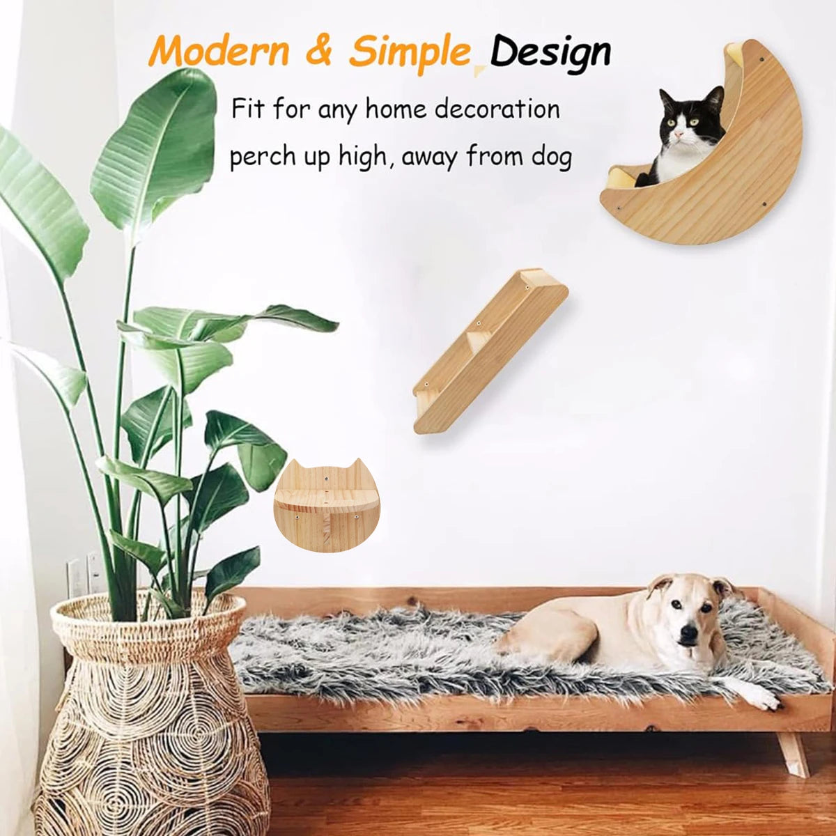 Cat Shelf Wall Hammock Climbing Shelves Moon Shaped