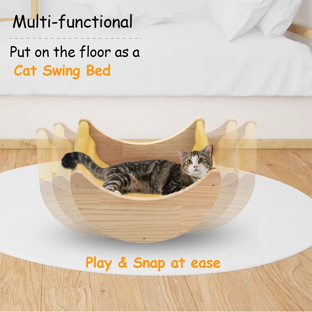 Cat Shelf Wall Hammock Climbing Shelves Moon Shaped