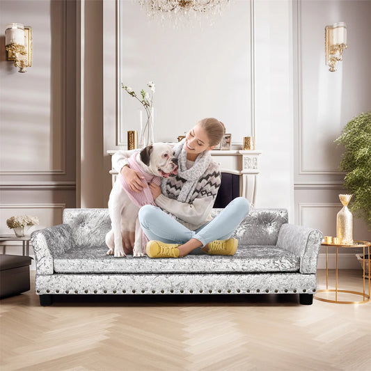 BingoPaw Large Dog Sofa Bed  Jumbo Dog  Velvet -