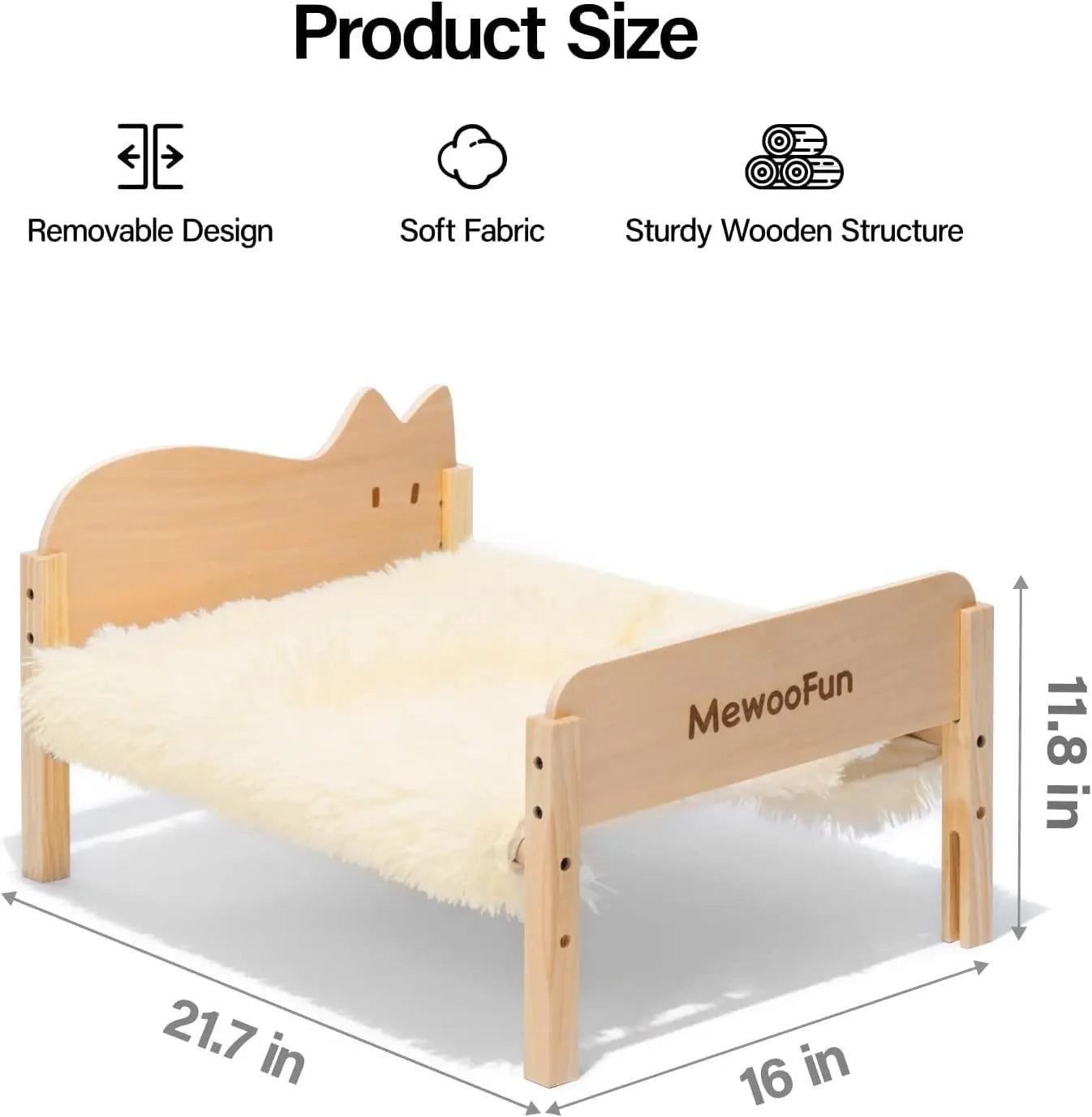 MEWOOFUN Cat -Dog Hammock Bed Elevated Pet Bed 21.7" X 16"