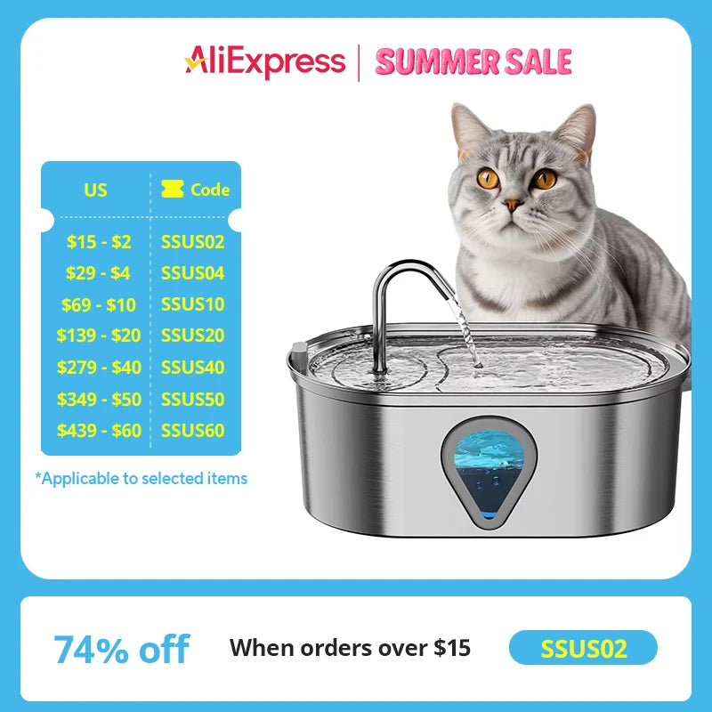 Large capacity pet water dispenser with LED Lighting