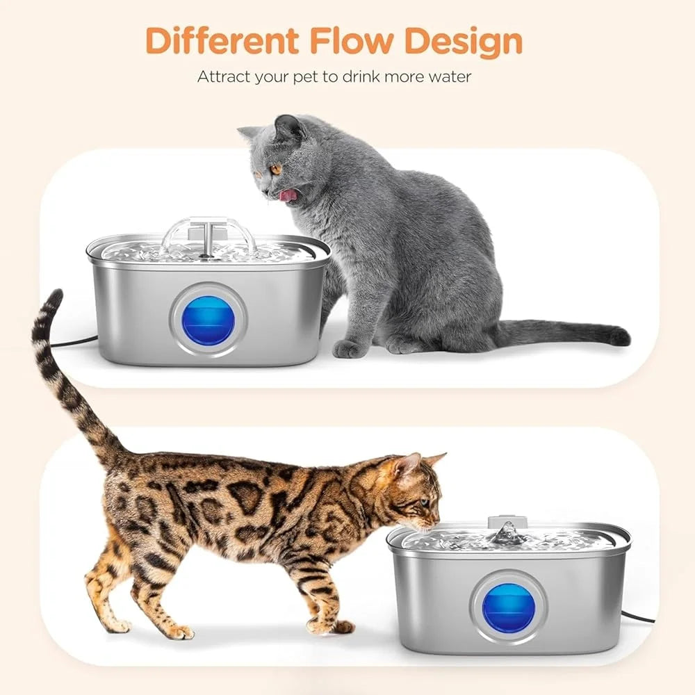 Stainless Steel Cat Water Fountain 3.2L