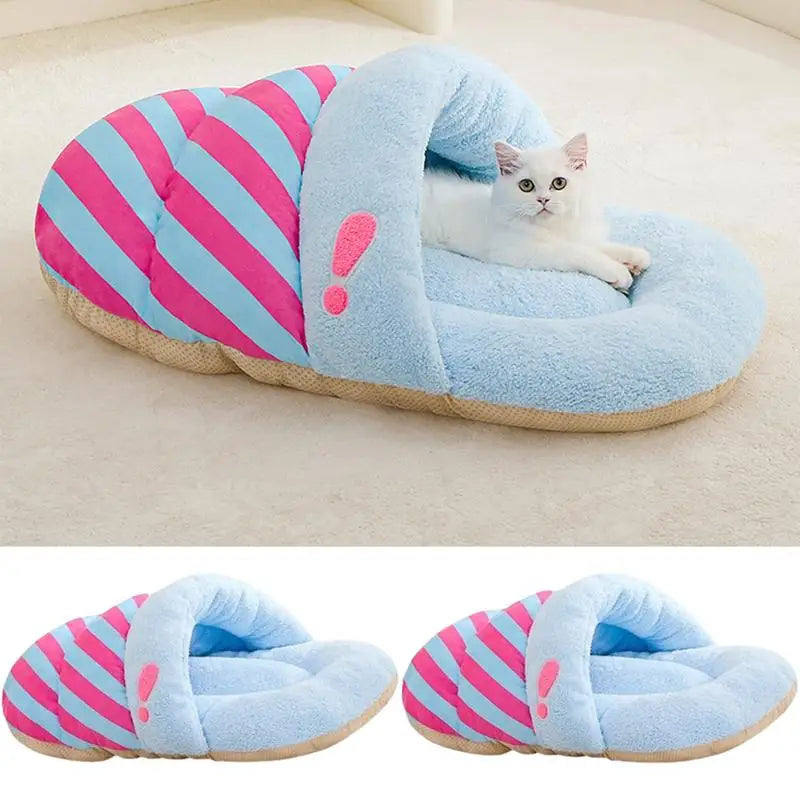 Plush Slippers Cat Sleeping  Cat Cave Bed