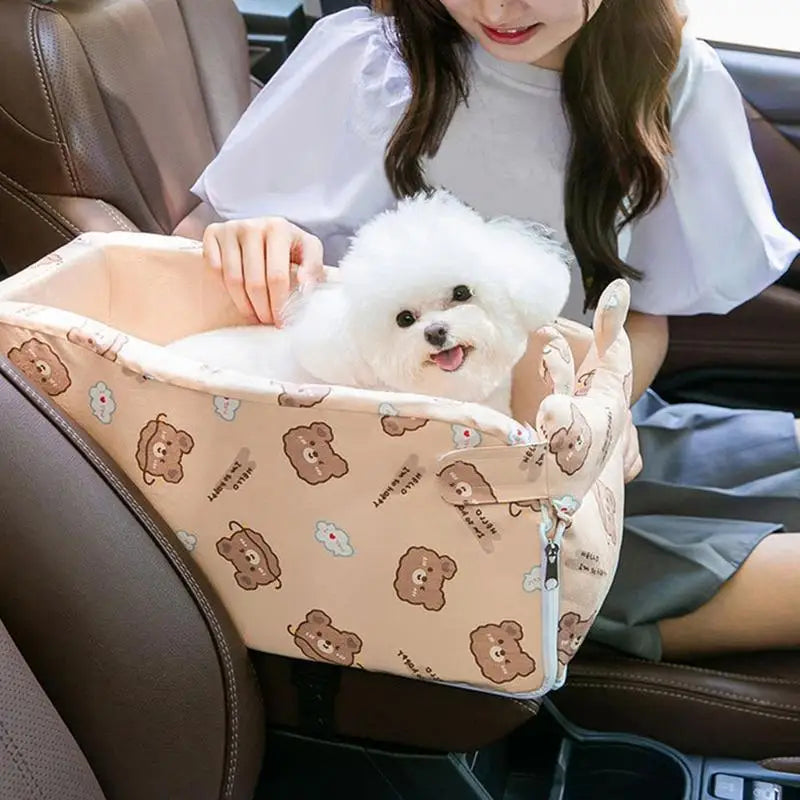 Console Dog Car Seat Pet Booster  Seat Travel Carrier