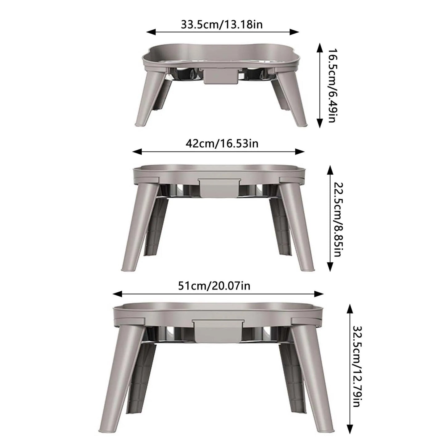 Raised Stand Elevated Feeder Non-Slip and No Spill Design Bowl