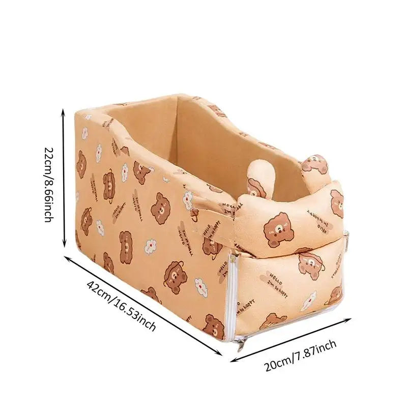 Console Dog Car Seat Pet Booster  Seat Travel Carrier