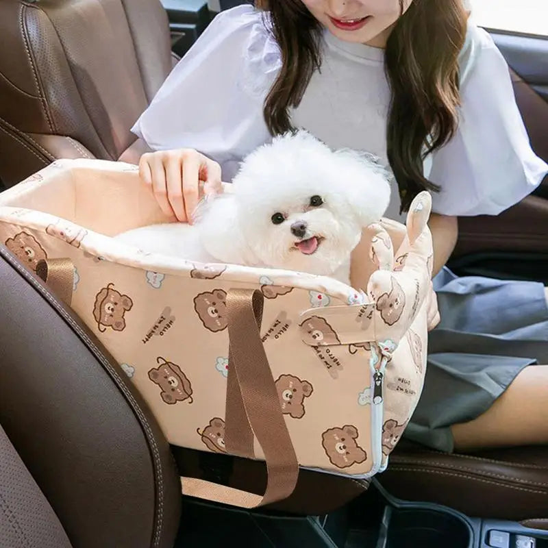 Console Dog Car Seat Pet Booster  Seat Travel Carrier