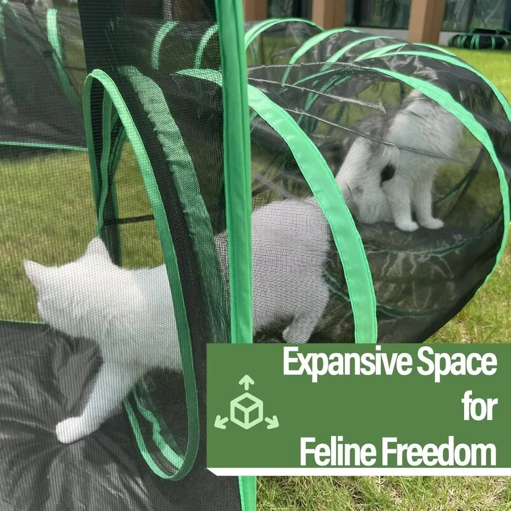 6-in-1 Outdoor Cat Play Tunnels - With 3 Tents and 3 Tunnels