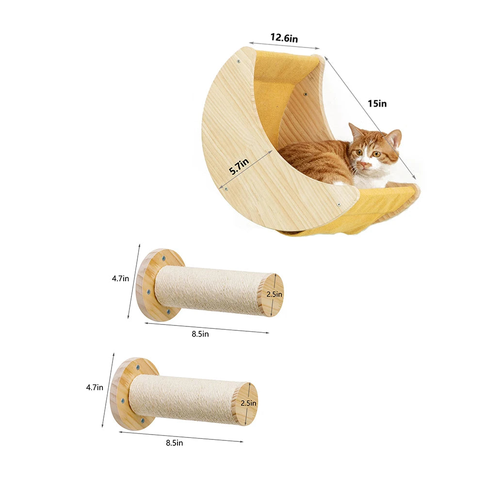 Cat Shelf Wall Hammock Climbing Shelves Moon Shaped