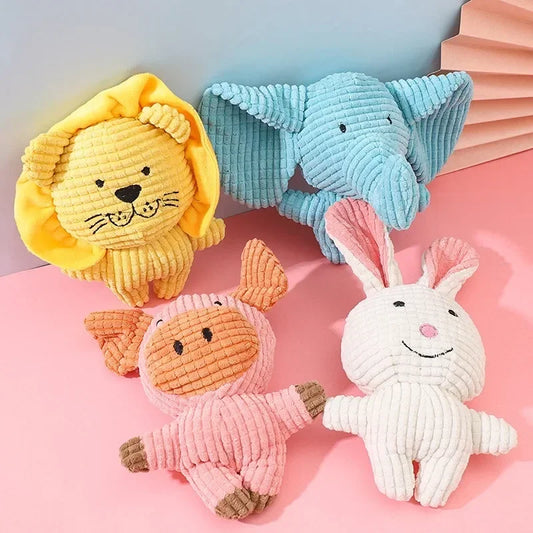 Cute Animal Shape Lion Rabbit Squeaky  Dog Toy Dog
