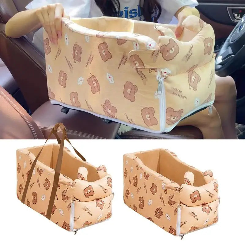 Console Dog Car Seat Pet Booster  Seat Travel Carrier