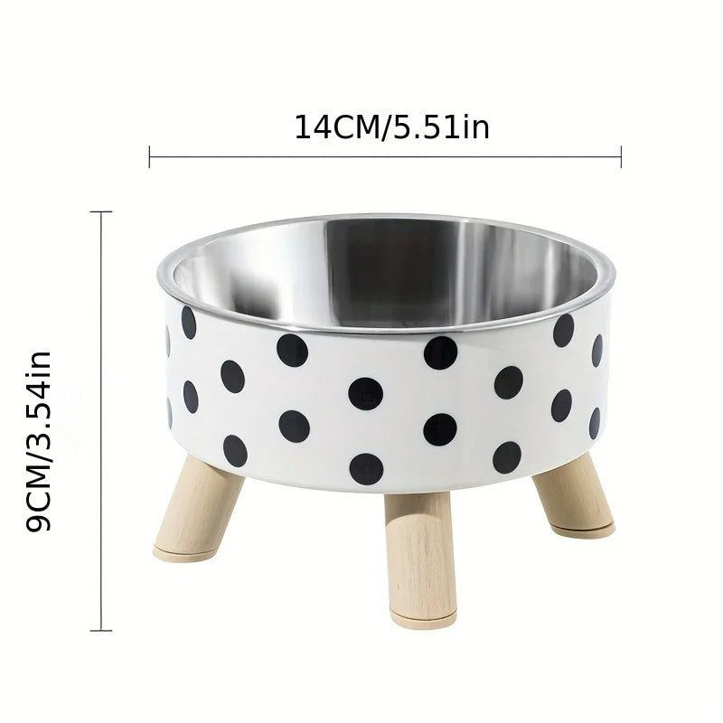 Elevated stainless steel cat bowl with neck protection design  1pc