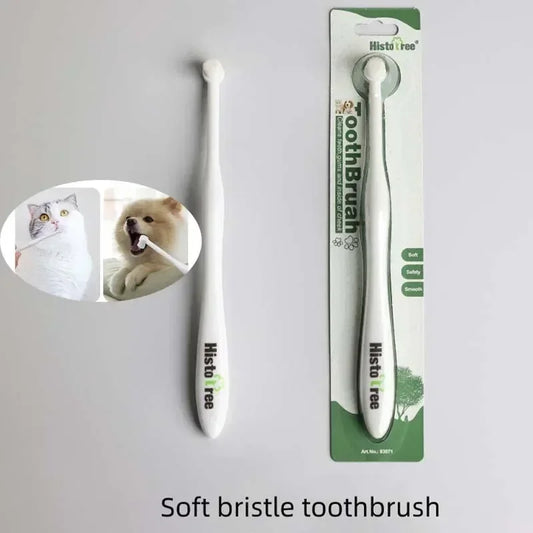 Round Head Toothbrush for Dog  Soft Brush Oral Cleaning