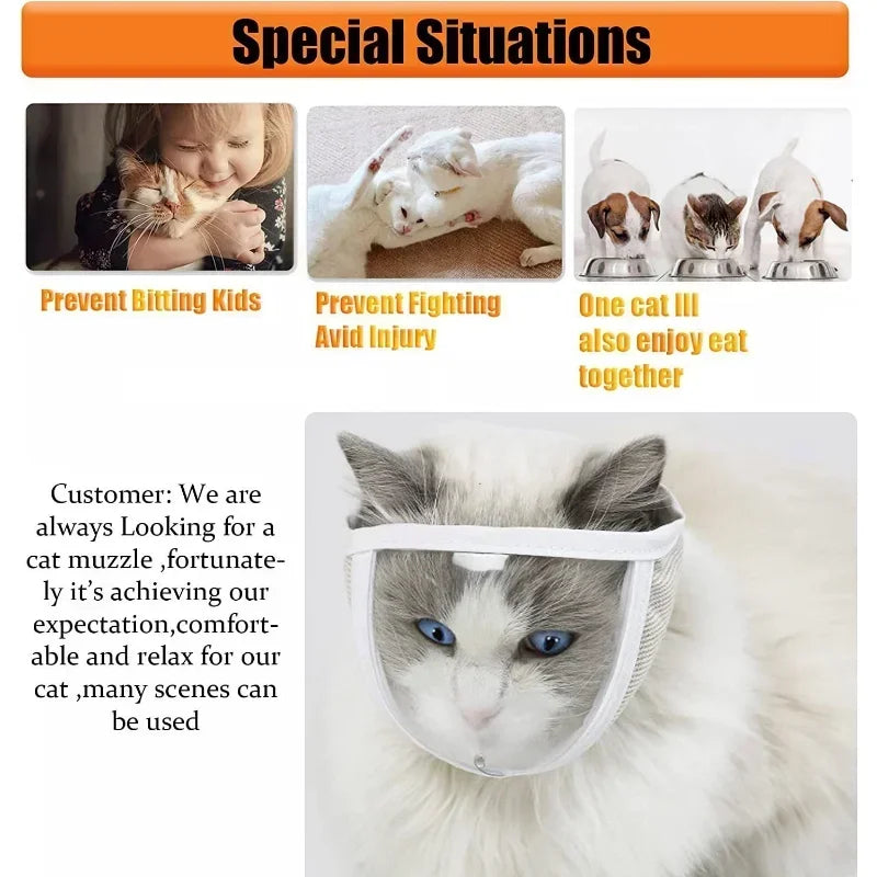 Cat Muzzle Clear Breathable