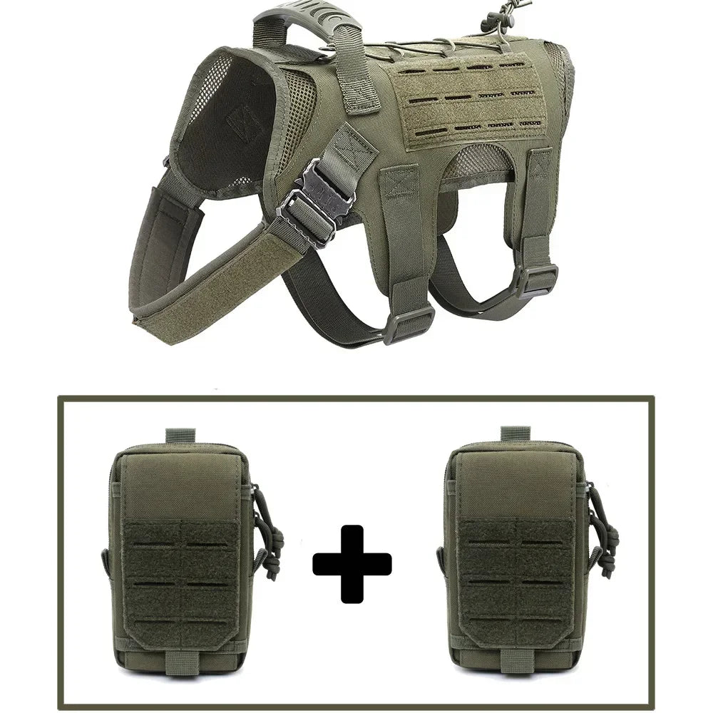 Military Large Dog Harness And Leash Set