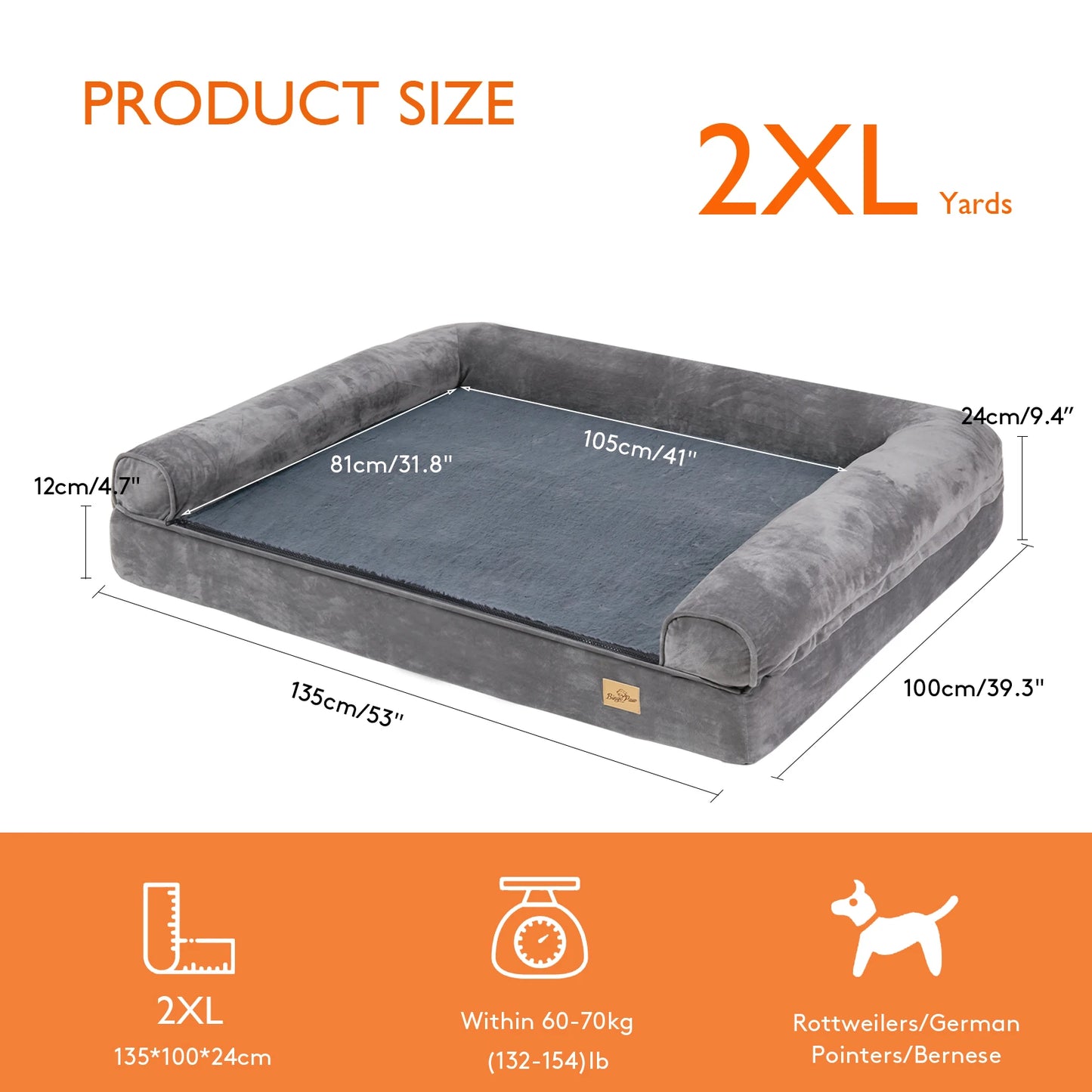 Dog Bed Extra Large Orthopedic  Mattress Couch