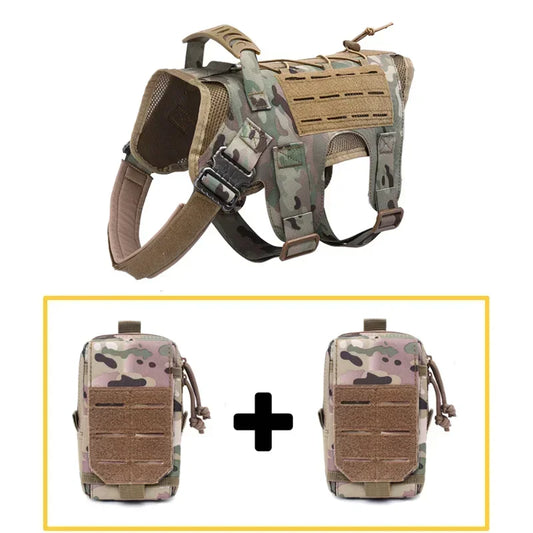 Military Large Dog Harness And Leash Set