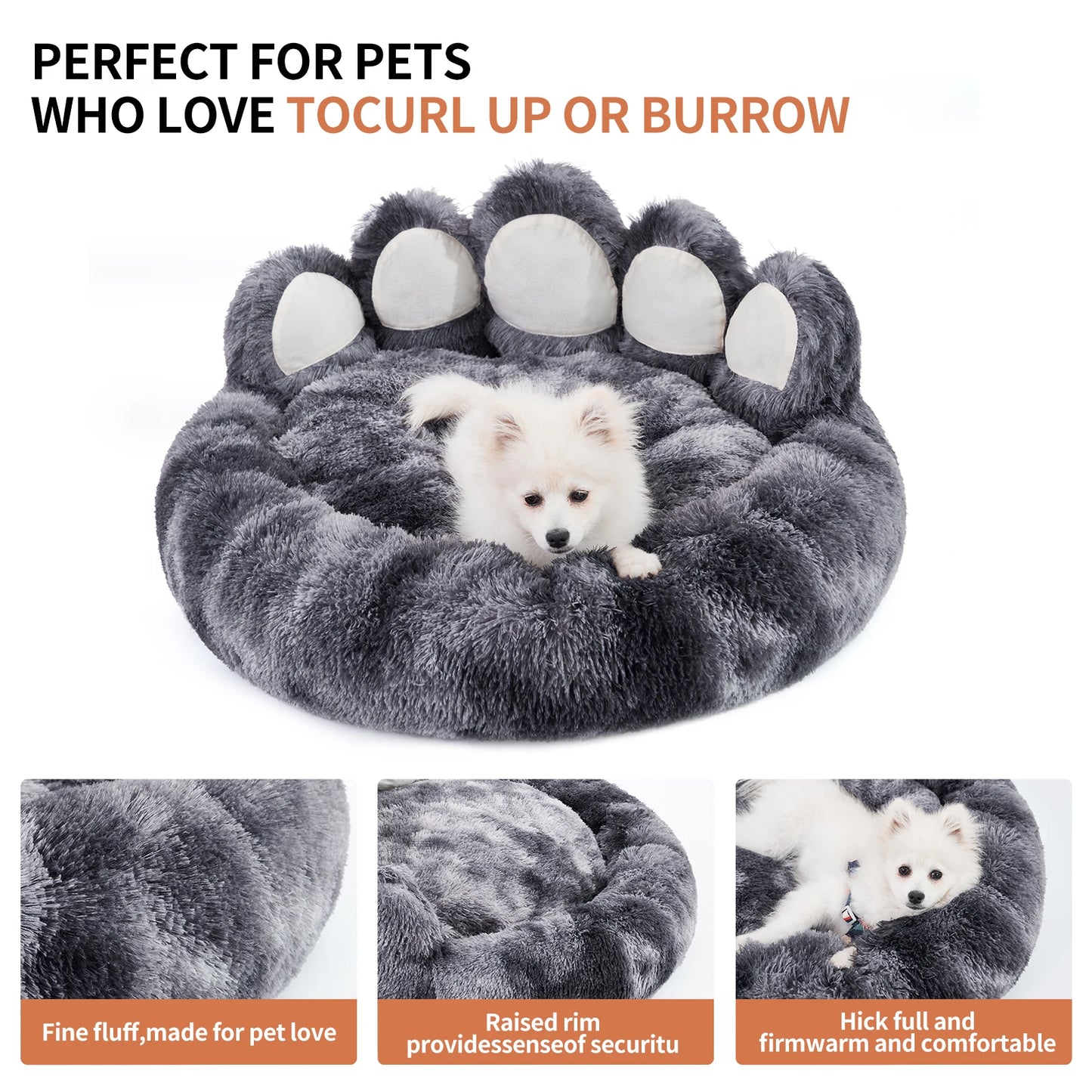 Cozy Comfy Paw Shaped Pet Dog Cat Bed