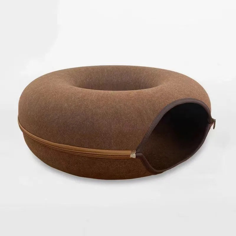 Donut Cat Bed Tunnel , Felt Indoor