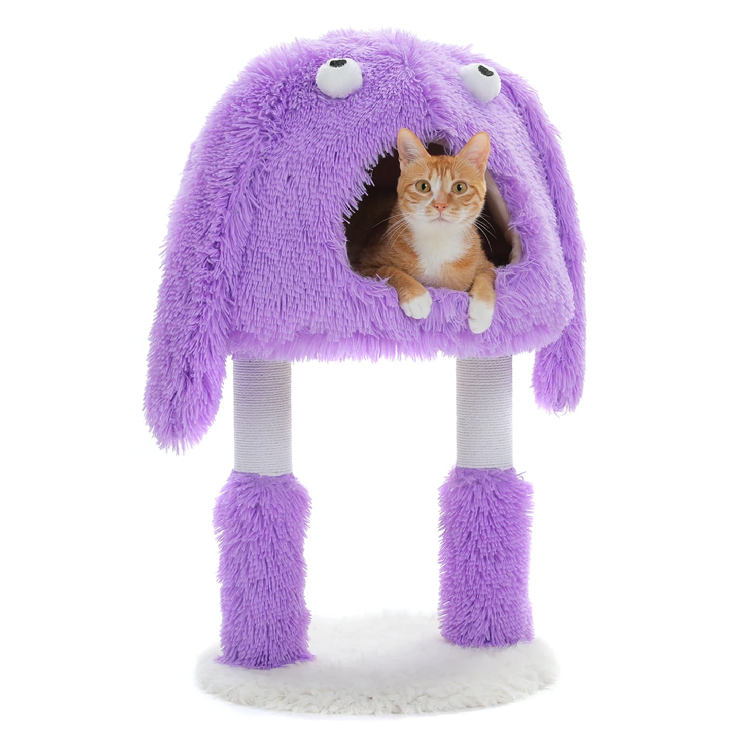 Monster Series Cat Tree Tower Funny Ears and Eyes Purple