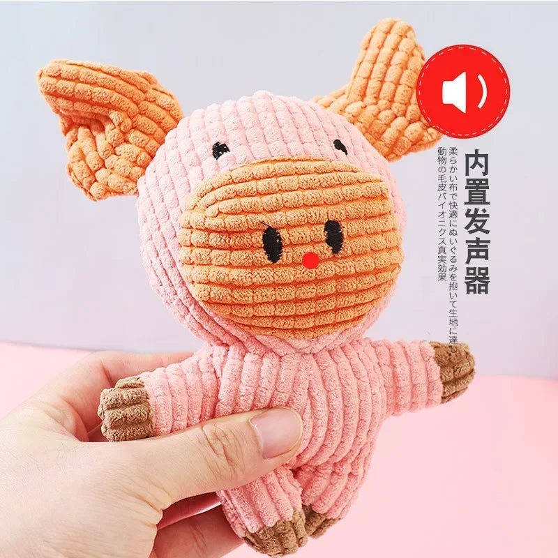 Cute Animal Shape Lion Rabbit Squeaky  Dog Toy Dog