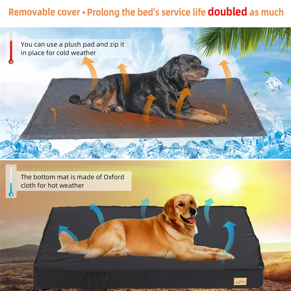 Large Orthopedic Dog Bed Waterproof Cushion Crate Bed