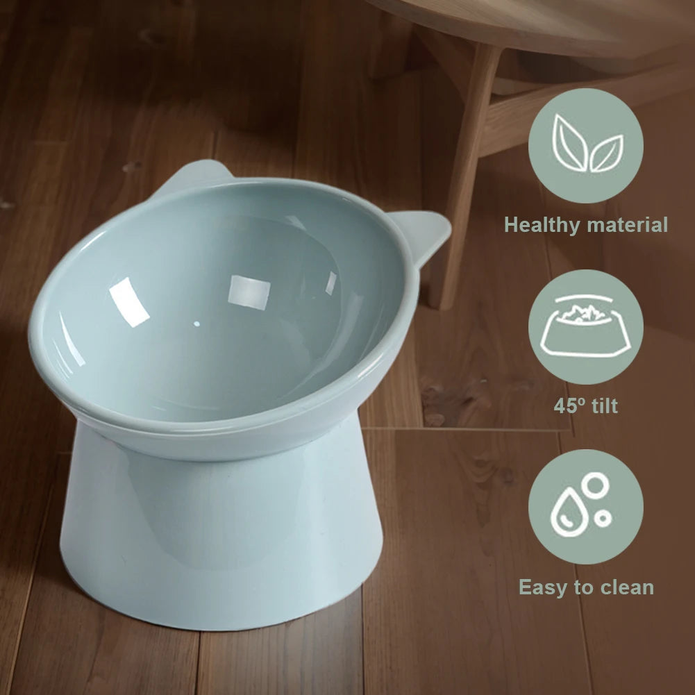 Tilted Cat Food Bowl  Ergonomic Raised