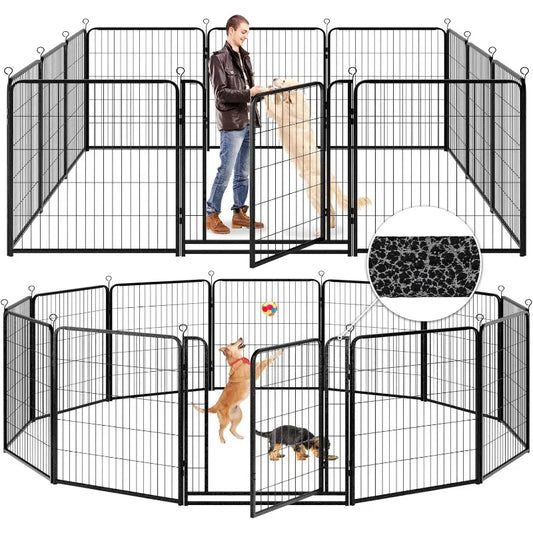 Dog Playpen Outdoor Extra Wide 12 Panels Heavy Duty  Dog Fence 40" Height