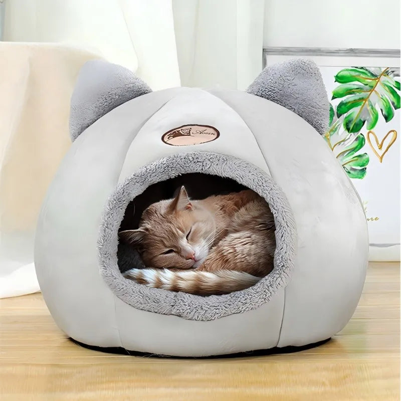 Pet bed with cat ears cat bed