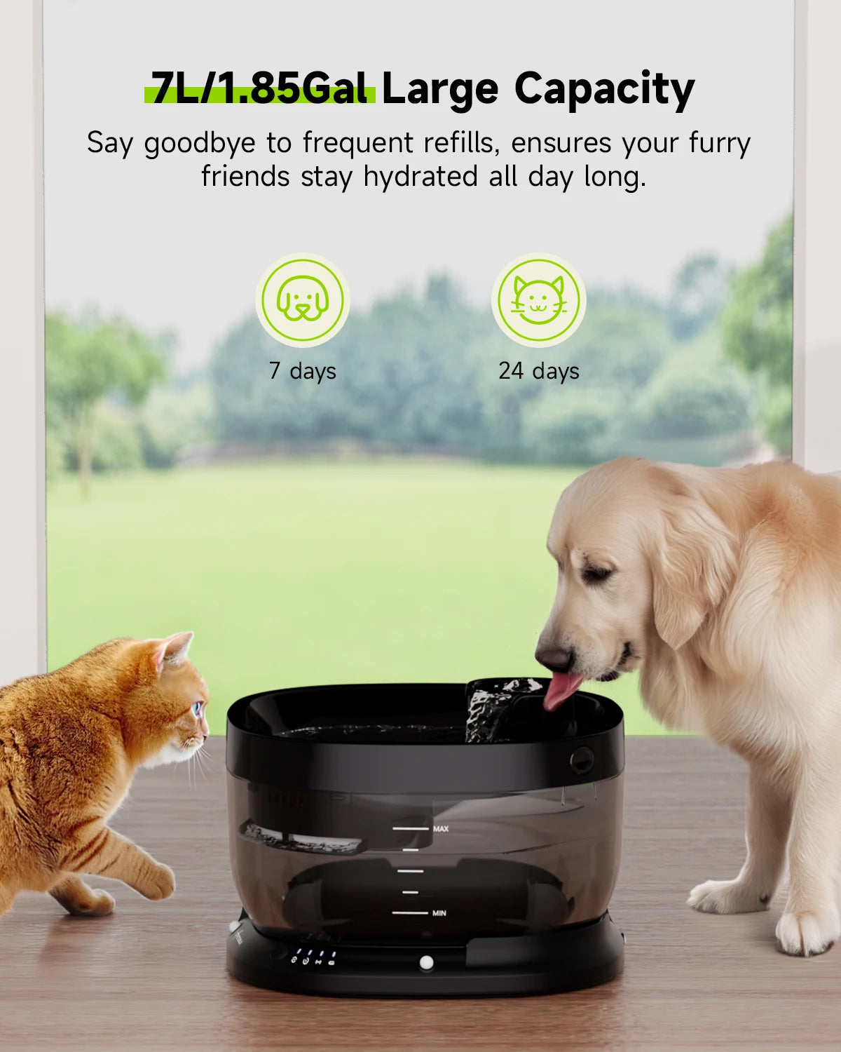 Wireless Water Drinking Fountain Dispenser 7L APETDOLA