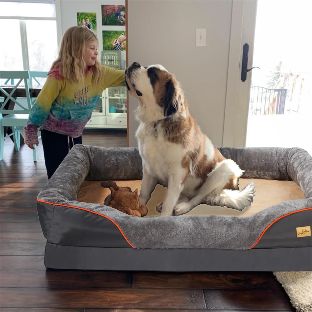 Jumbo  Dog Bed Pet Sofa Couch Cushion Bolster Couch