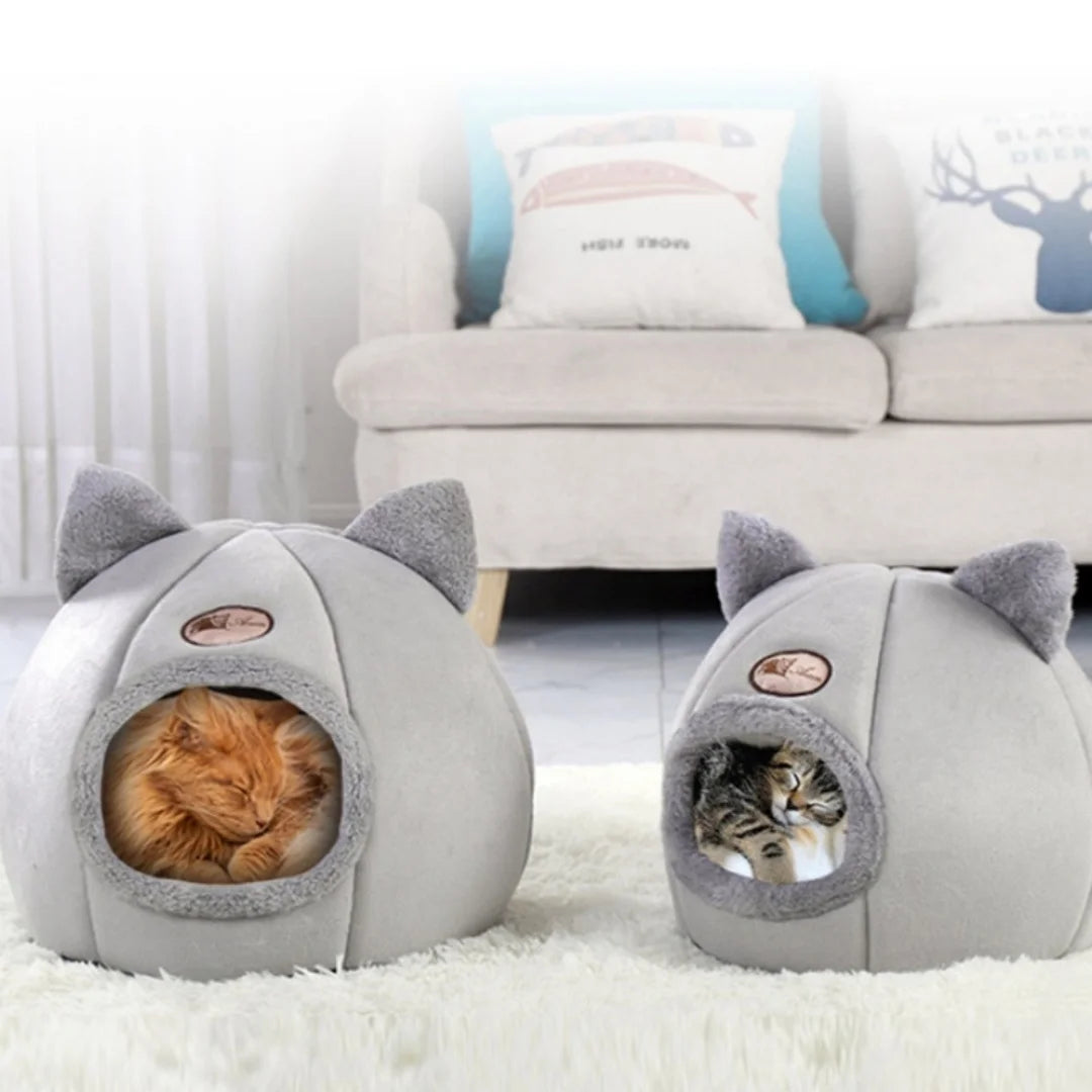 Pet bed with cat ears cat bed