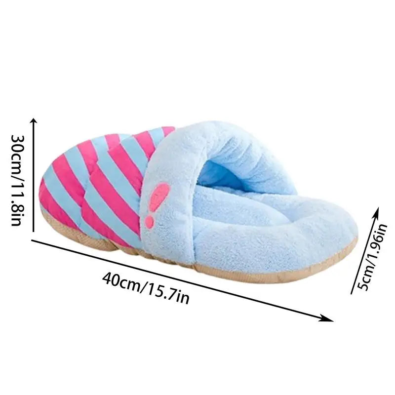 Plush Slippers Cat Sleeping  Cat Cave Bed