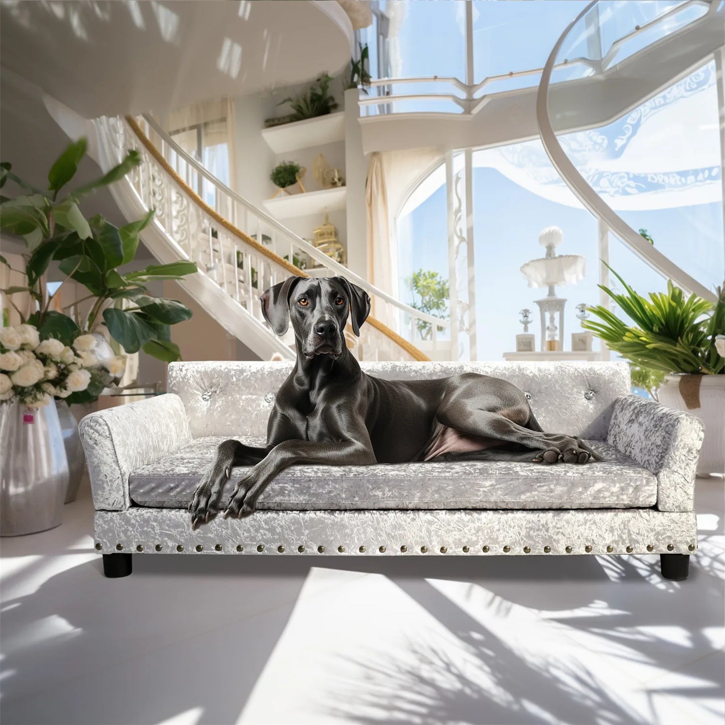 BingoPaw Large Dog Sofa Bed  Jumbo Dog  Velvet -
