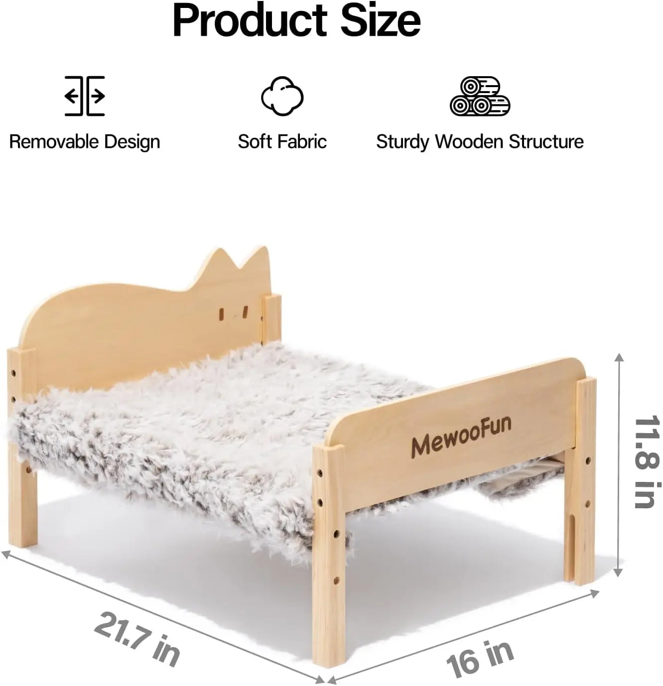 MEWOOFUN Cat -Dog Hammock Bed Elevated Pet Bed 21.7" X 16"