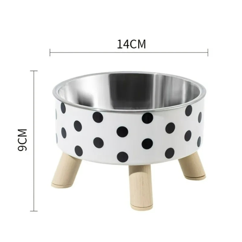 Elevated stainless steel cat bowl with neck protection design  1pc