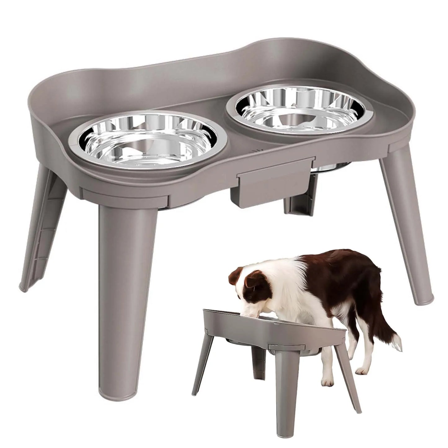 Raised Stand Elevated Feeder Non-Slip and No Spill Design Bowl